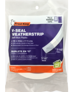 Frost King White V-Seal Weatherstrip 17 ft.