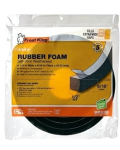 Frost King White Ribbed Rubber Weatherseal Tape, 17 ft.