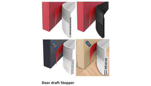Suptikes Black Self Adhesive Rubber Door Sweep (2-Pack)